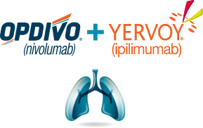 OPDIVO® (nivolumab) + YERVOY® logo with Lung