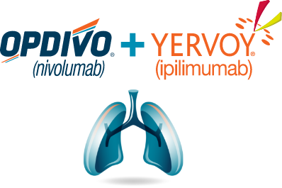 OPDIVO® (nivolumab) + YERVOY® logo with Lung